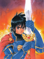 The descendant wielding Erdrick's sword.