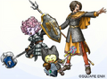 A male Paladin, on the right, wearing the holy mail