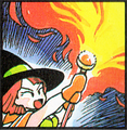 The female Mage casting Sizzle.