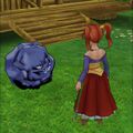 Girl from Alexandria briefly turning into a Rockbomb in Dragon Quest VIII