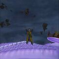 The Hero praying to the Godbird sceptre. (Cell phone)