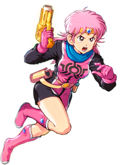 Promotional image of Maam in her Romos outfit.