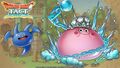 A Dragon slime and a Queen slime in Tact.