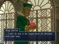 Clavius holding the Argon heart that the party obtained in battle.