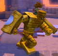 Goldirox running with the Builder and his gauntlets