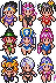 All bikini'd sprites for the SNES version of III
